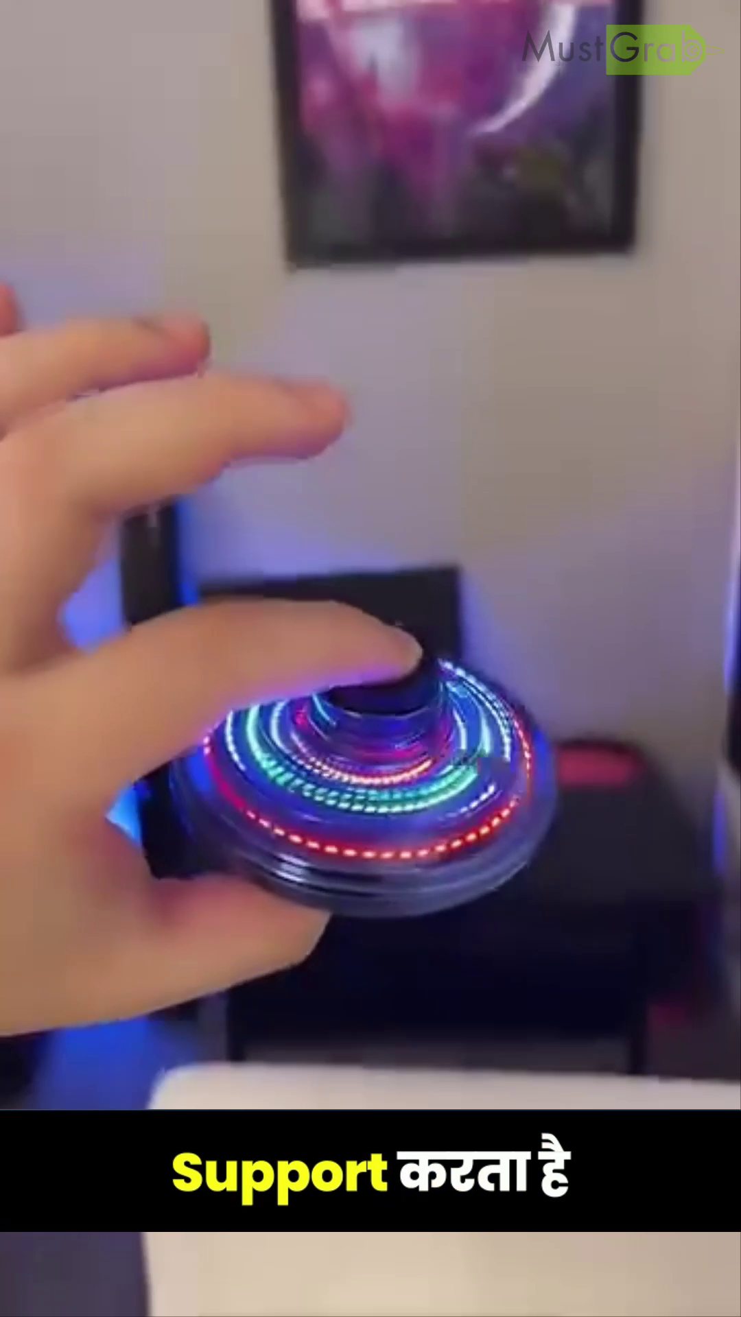 LED Flying Spinner Toy with Hand-Controlled Motion, Rechargeable Hover Ball with Colorful Lights and 360° Rotating Flight – Perfect for Indoor Outdoor Fun for Kids and Adults