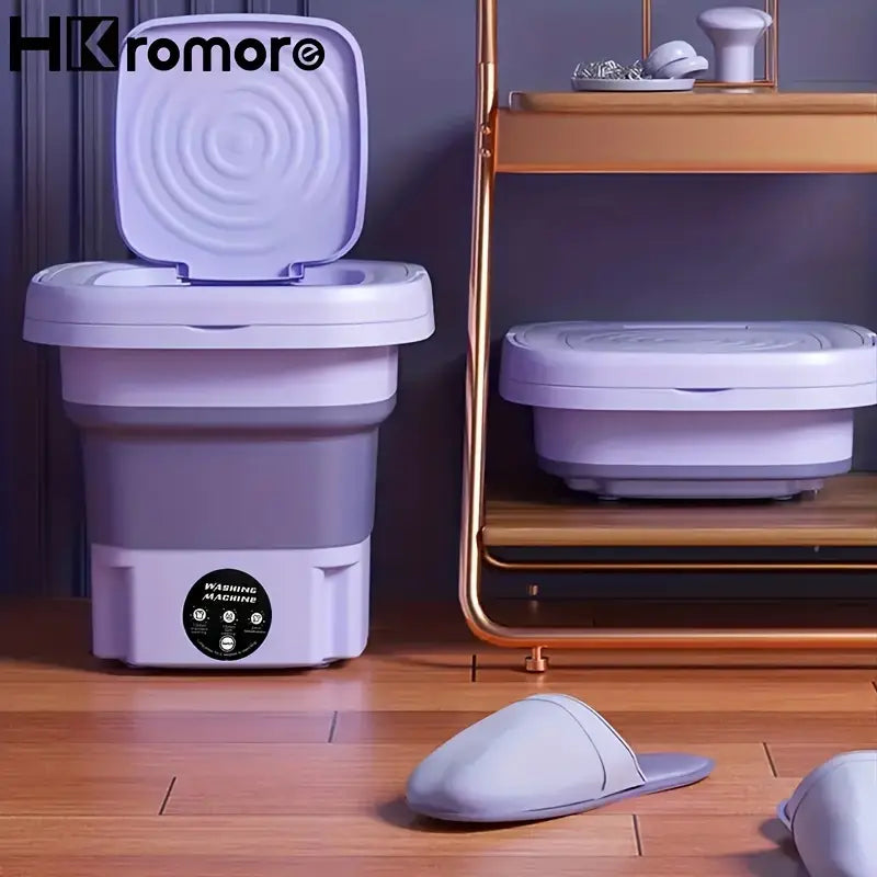 Portable Folding Washing Machine With Collapsible Bucket