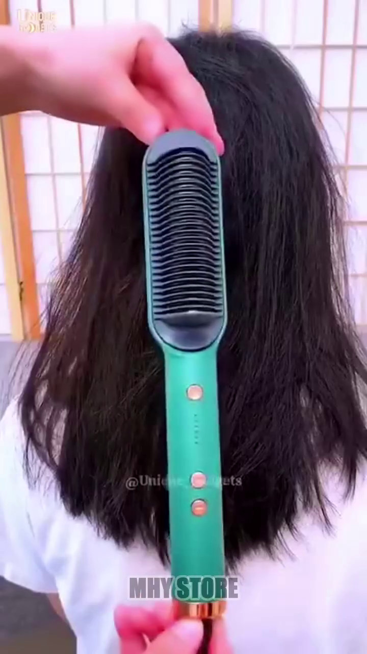 Electric Hair Straightener Comb Brush with Adjustable Heat Settings, Anti-Scald Design & Fast Heating Technology – Lightweight Tool for Smooth, Frizz-Free, Silky Hair at Home or Travel Use