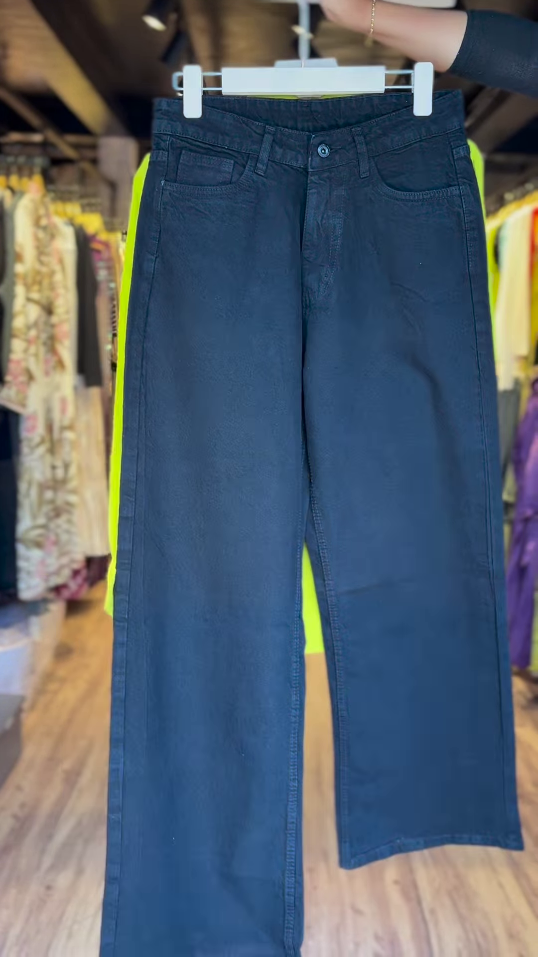 Neon Lime Crinkle Shirt Co-ord Set with Black Crop Top & Wide-Leg Pants