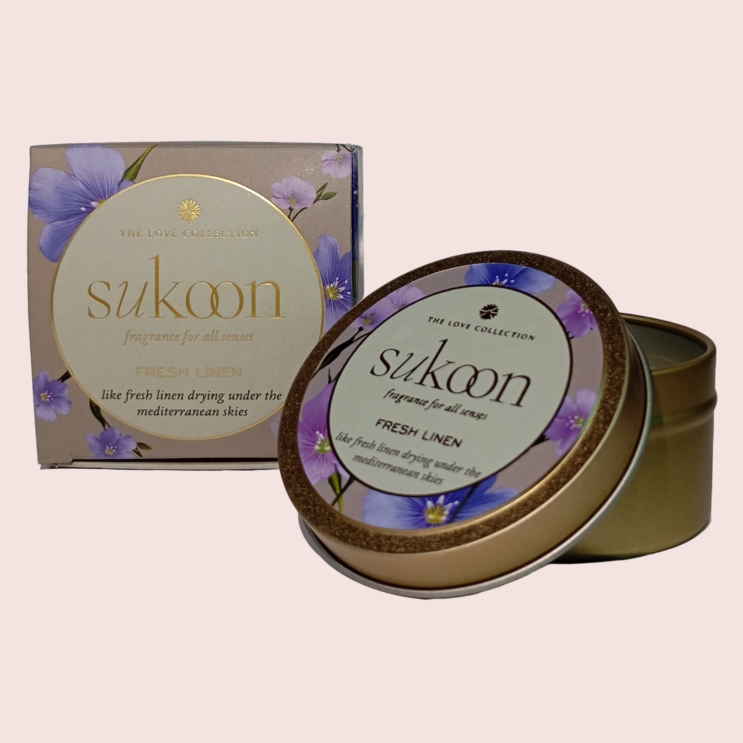 Fresh Linen Scented Candle | Fresh Mediterranean Sea Fragrance 80gm
