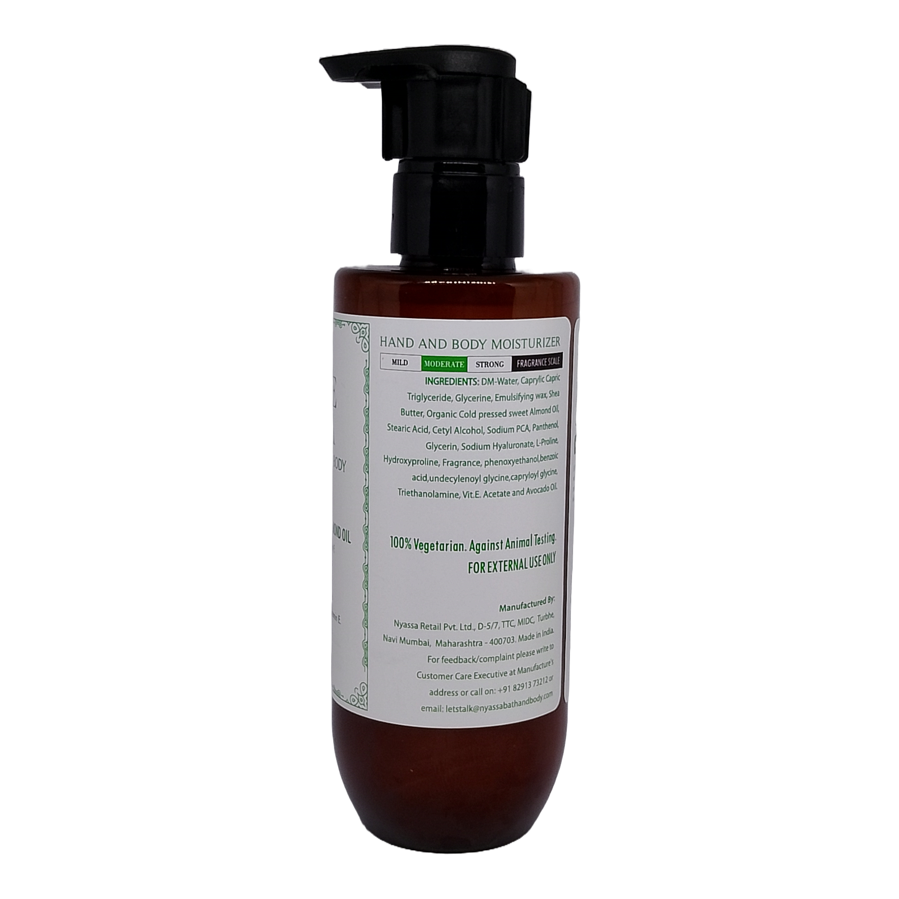 Nyassa Temple Mogra  Hand and Body Moisturizer| Shea Butter & Organic Sweet Almond Oil 200ml