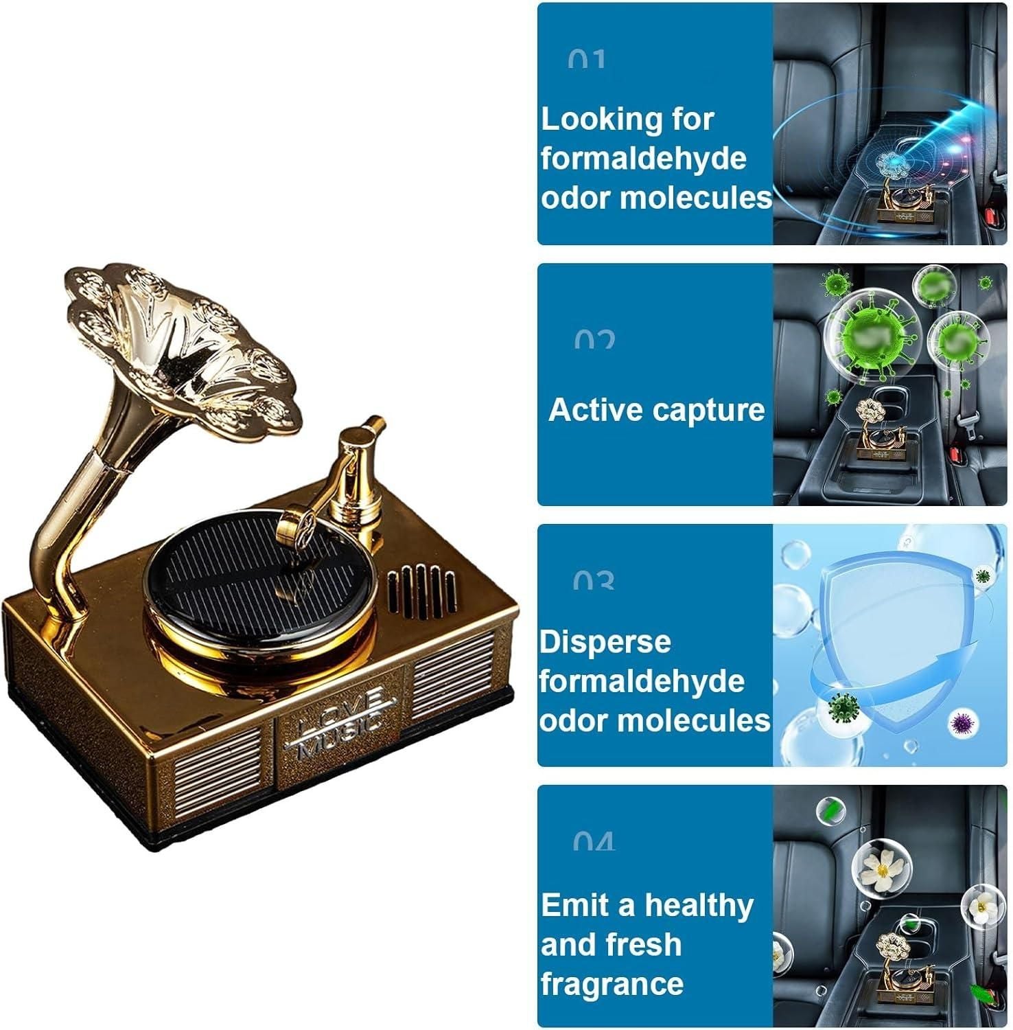Car Vintage Phonograph Player Long Lasting Fragrance