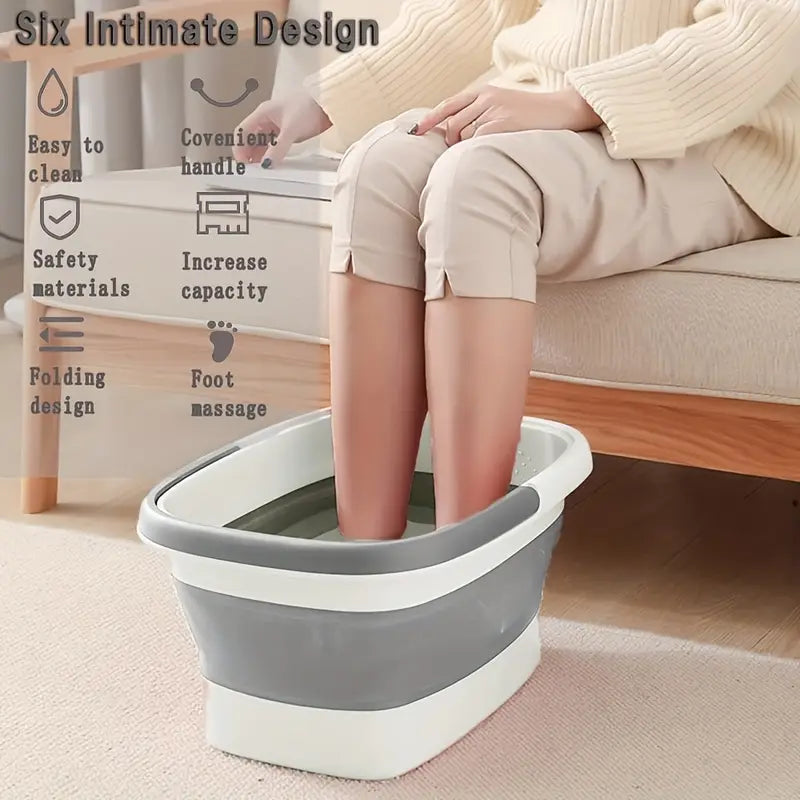 Foldable Collapsible Foot Bath Basin &amp; Laundry Basket