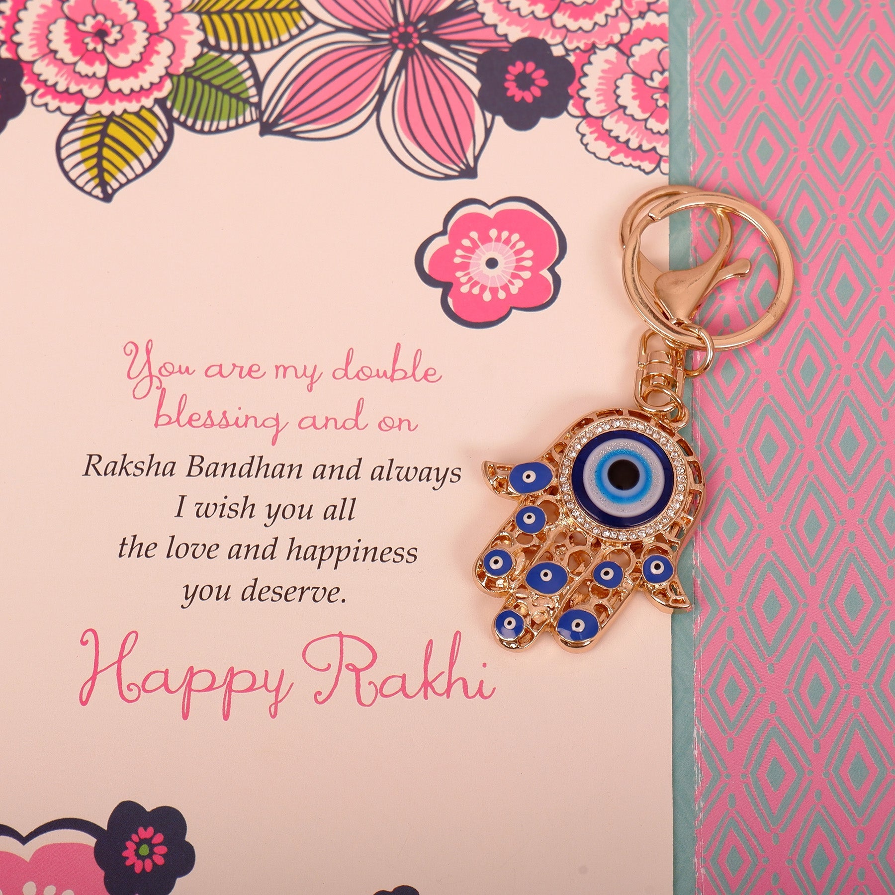 Amazing Evil Eye Keychain With Greeting Card