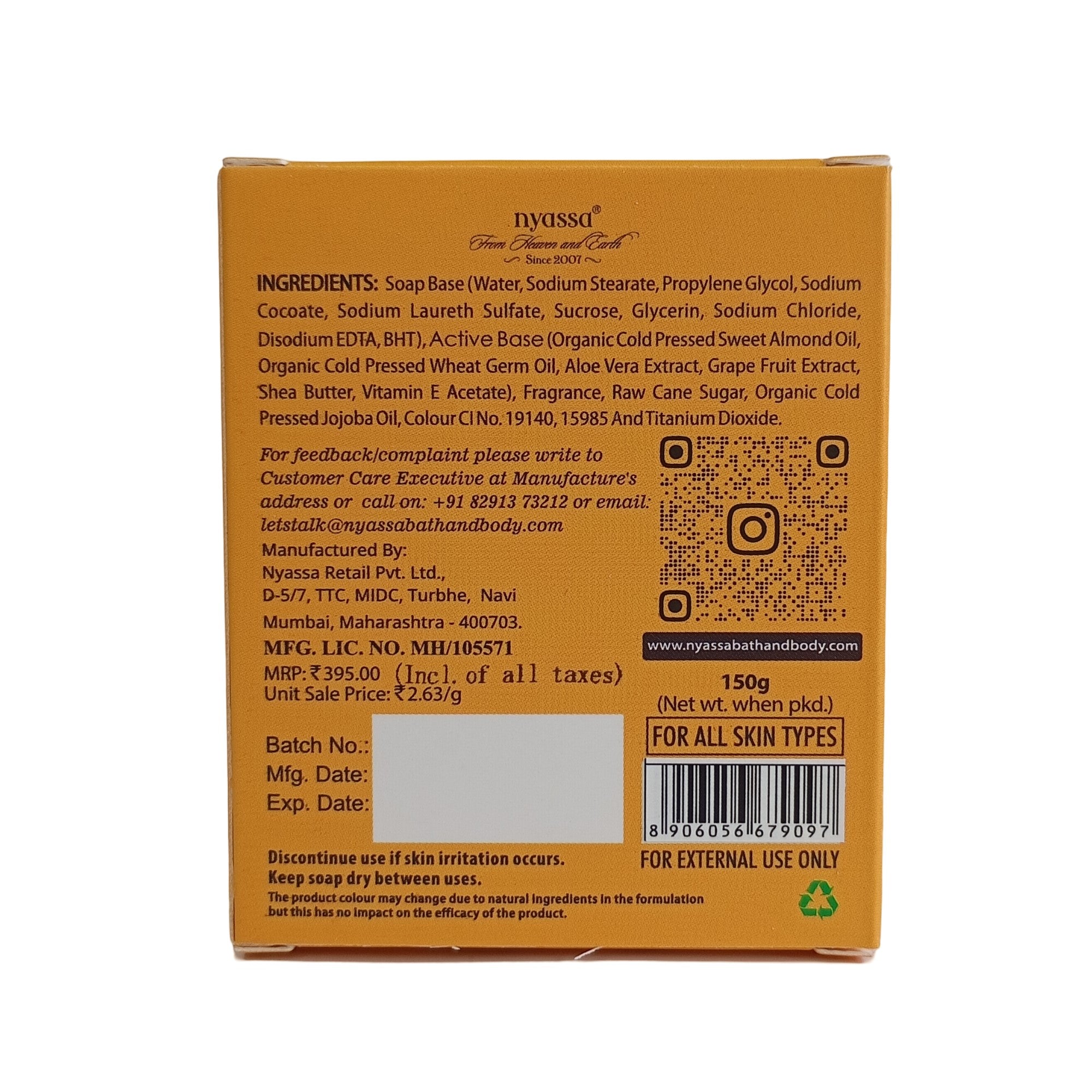 Alphonso Sugar Handmade Soap 150gm