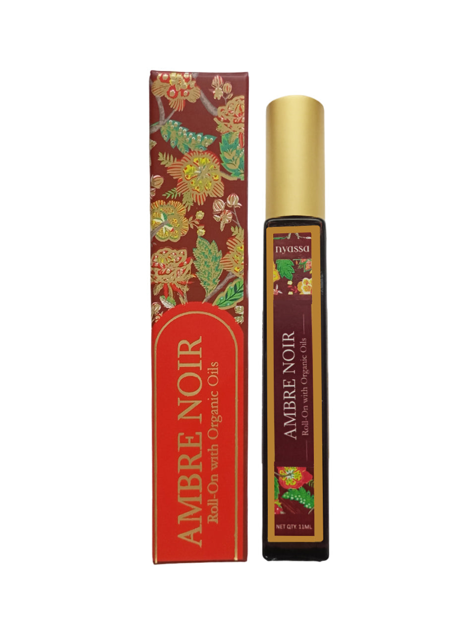 Ambre Noir Roll On with Organic Oils | Organic Cold Pressed Jojoba Oil, Sweet Almond Oil, Fragrance Oil and Vitamin E | 11ml