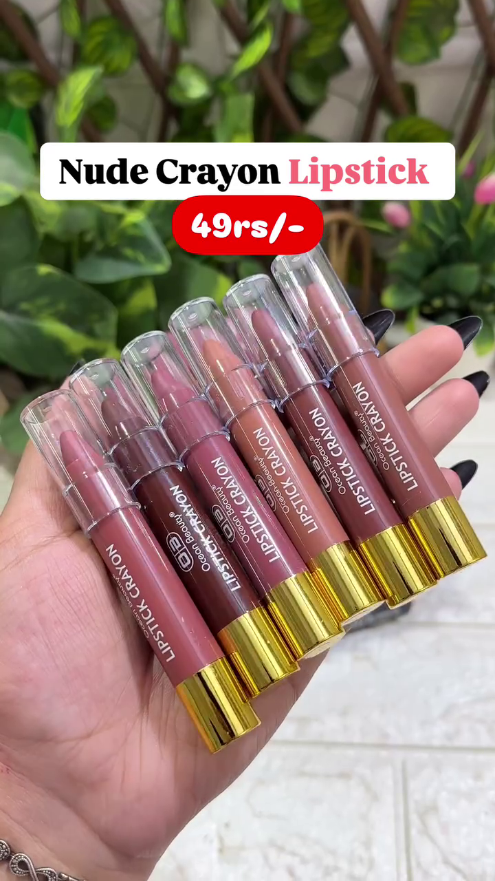 Nude Crayon Lipstick Set – 6 Gorgeous Shades for a Perfect Natural Look, Available