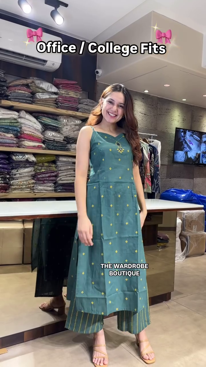 Trendy Sleeveless Multi Shades Kurta Sets with Subtle Embroidery and Coordinated Palazzo Pants – Stylish and Comfortable Ethnic Wear for College and Office Looks