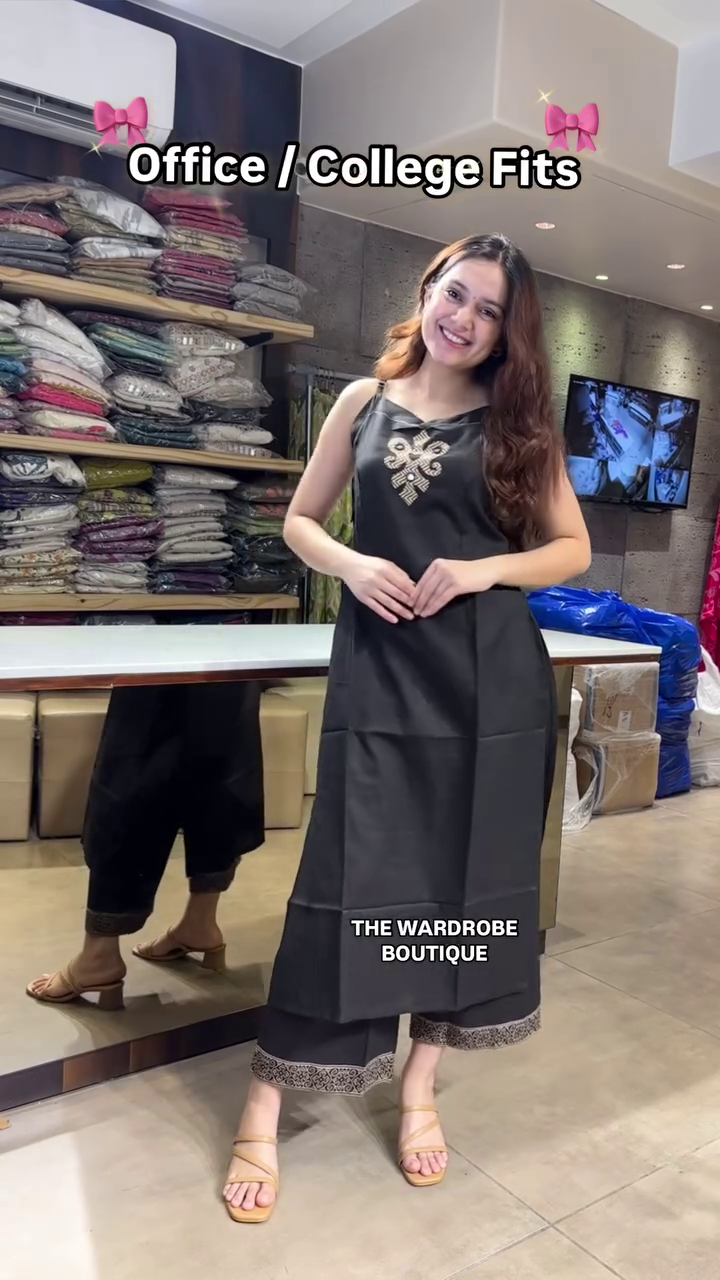 Trendy Sleeveless Multi Shades Kurta Sets with Subtle Embroidery and Coordinated Palazzo Pants – Stylish and Comfortable Ethnic Wear for College and Office Looks