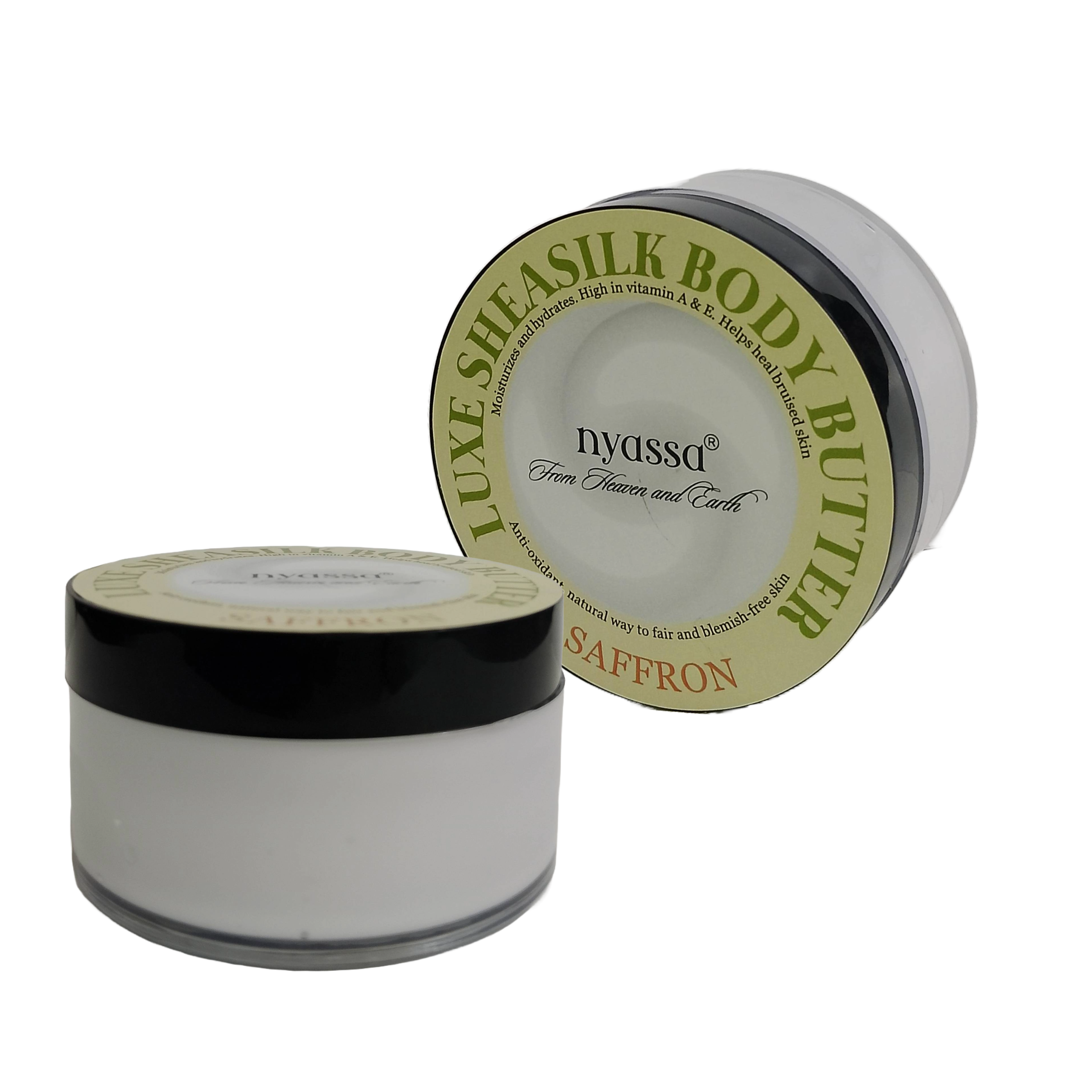 Luxe Sheasilk Body Butter Saffron 100gm | Enriched with Shea Butter, Vitamin A & E for both Women and Men | Shea Butter Moisturizer | Non-Sticky for All Skin Types (100gm)