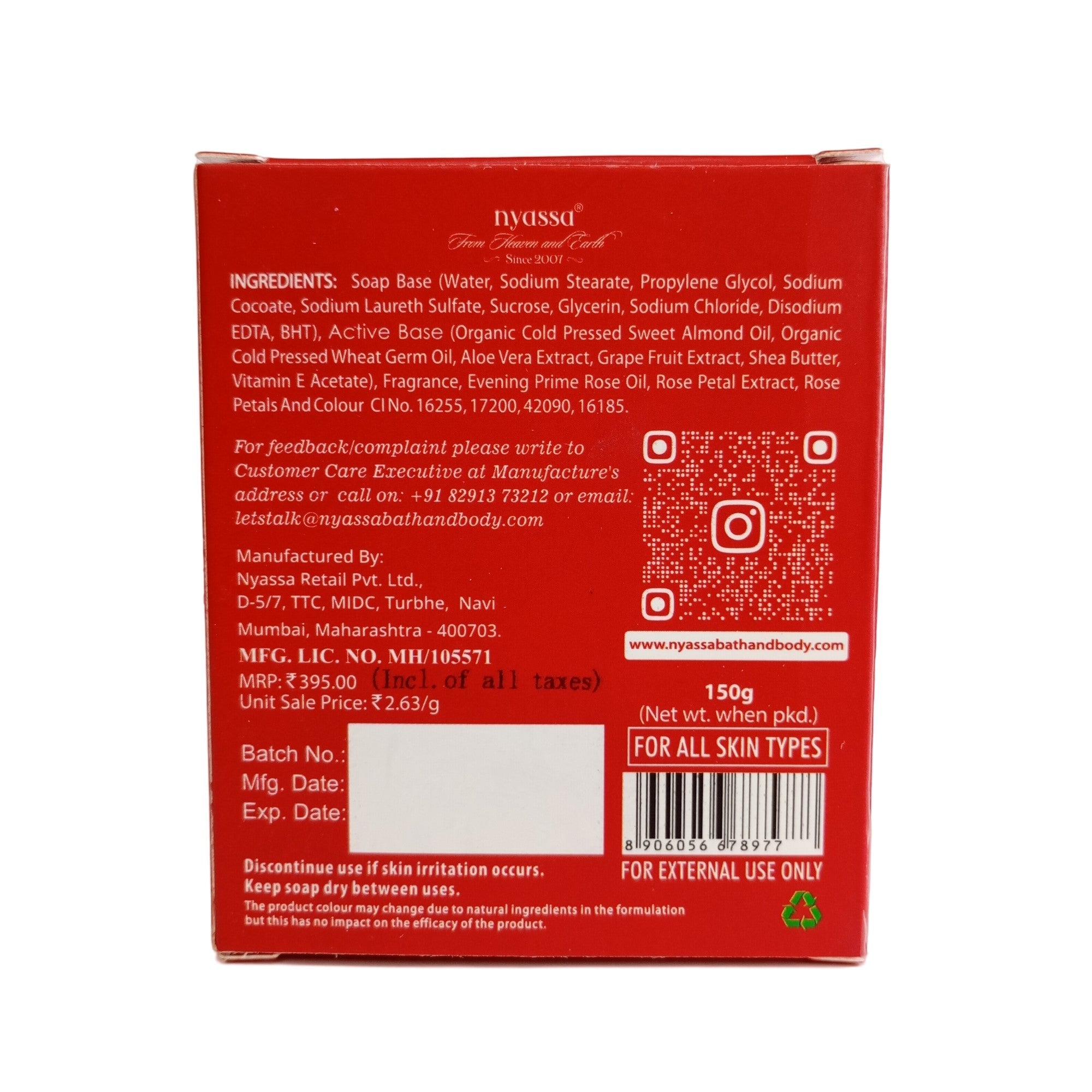 Exotic Rose Handmade soap 150gm