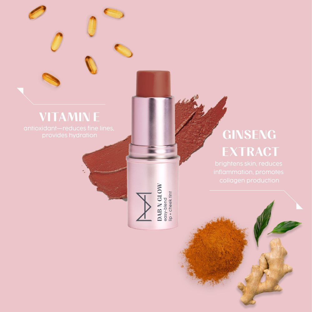 Dab N Glow Easy-Blend Lip + Cheek Tint - Brown Sugar