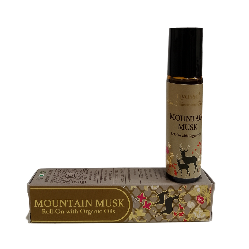 Mountain Musk Roll On with Organic Oils | Organics Cold Pressed Jojoba Oil, Sweet Almond Oil, Fragrance Oil and Vitamin E | 10ml