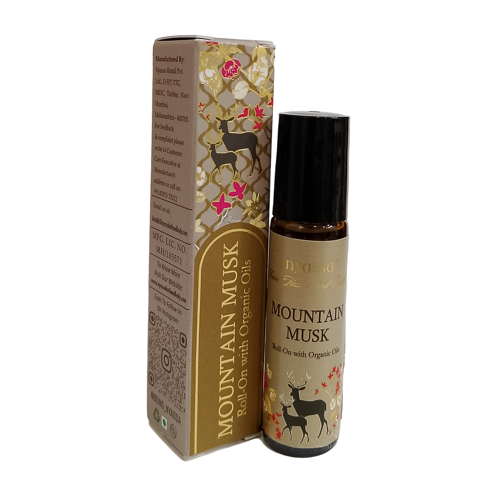 Mountain Musk Roll On with Organic Oils | Organics Cold Pressed Jojoba Oil, Sweet Almond Oil, Fragrance Oil and Vitamin E | 10ml