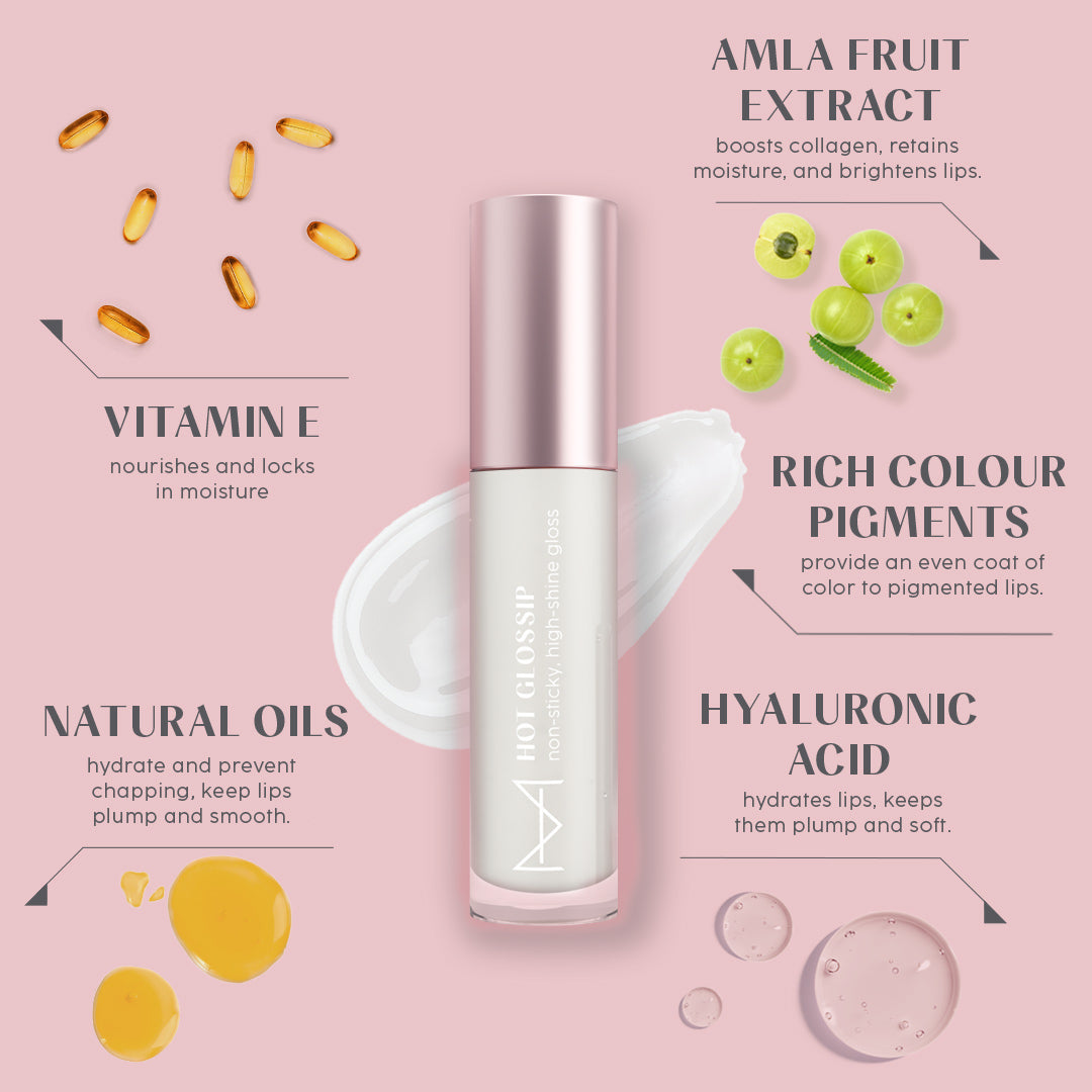 House Of Makeup Hot Glossip Non-Sticky, High-Shine Gloss – Naked Truth
