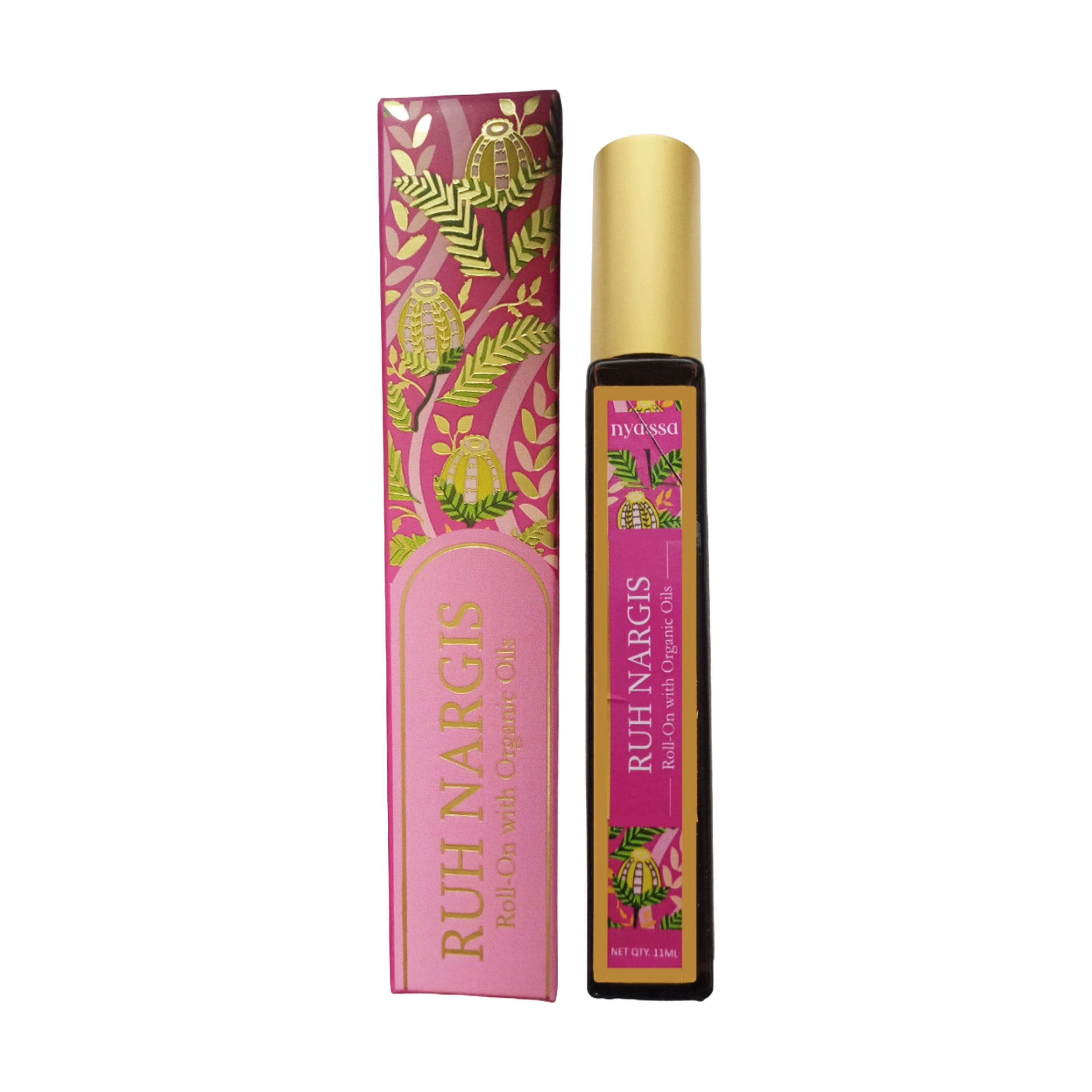 Nyassa Ruh Nargi Roll On with Organic Oils | Organic Cold Pressed Jojoba Oil, Sweet Almond Oil, Fragrance Oil and Vitamin E | 11ml
