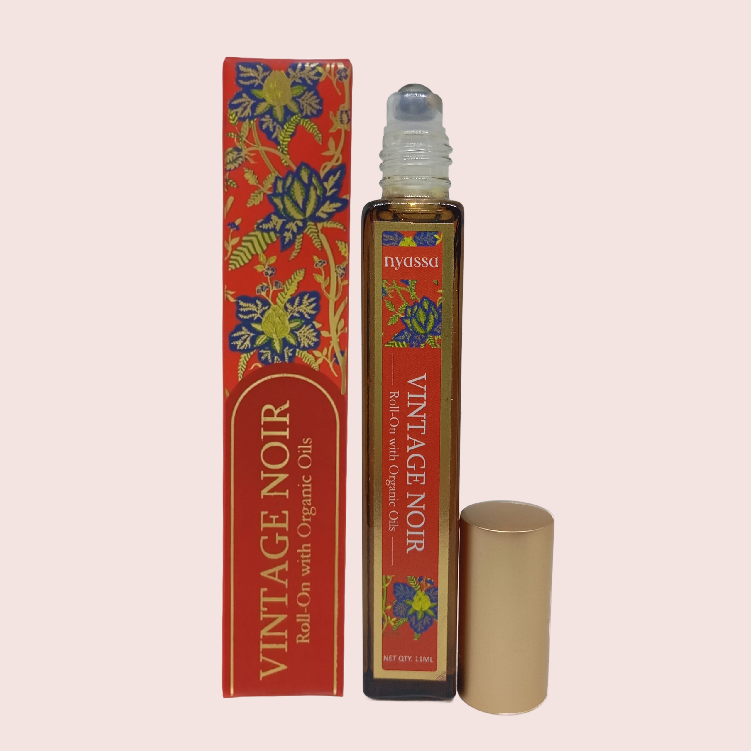 Nyassa Vintage Noir Roll On with Organic Oils | Organic Cold Pressed Jojoba Oil, Sweet Almond Oil, Fragrance Oil and Vitamin E | 11ml