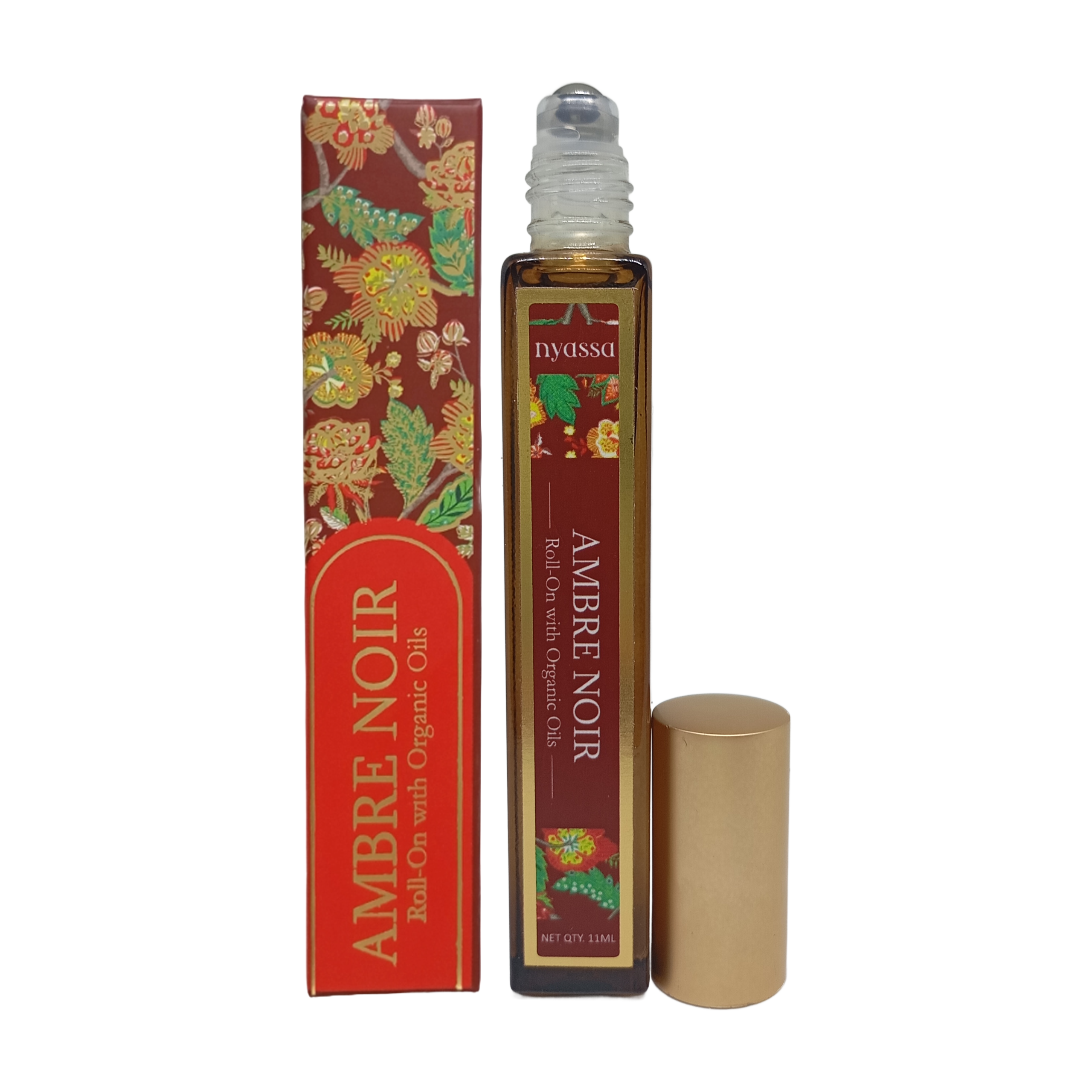 Ambre Noir Roll On with Organic Oils | Organic Cold Pressed Jojoba Oil, Sweet Almond Oil, Fragrance Oil and Vitamin E | 11ml