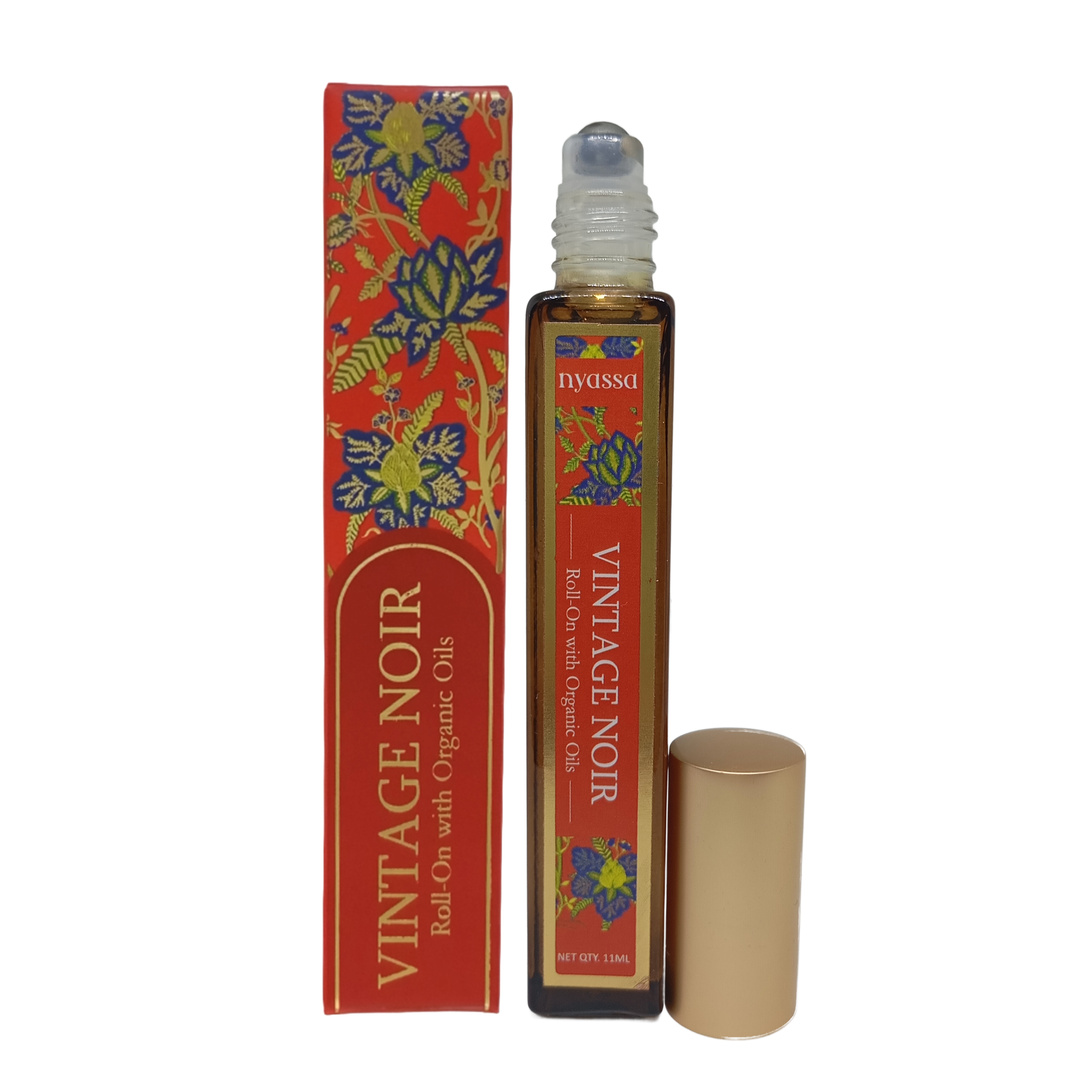 Nyassa Vintage Noir Roll On with Organic Oils | Organic Cold Pressed Jojoba Oil, Sweet Almond Oil, Fragrance Oil and Vitamin E | 11ml