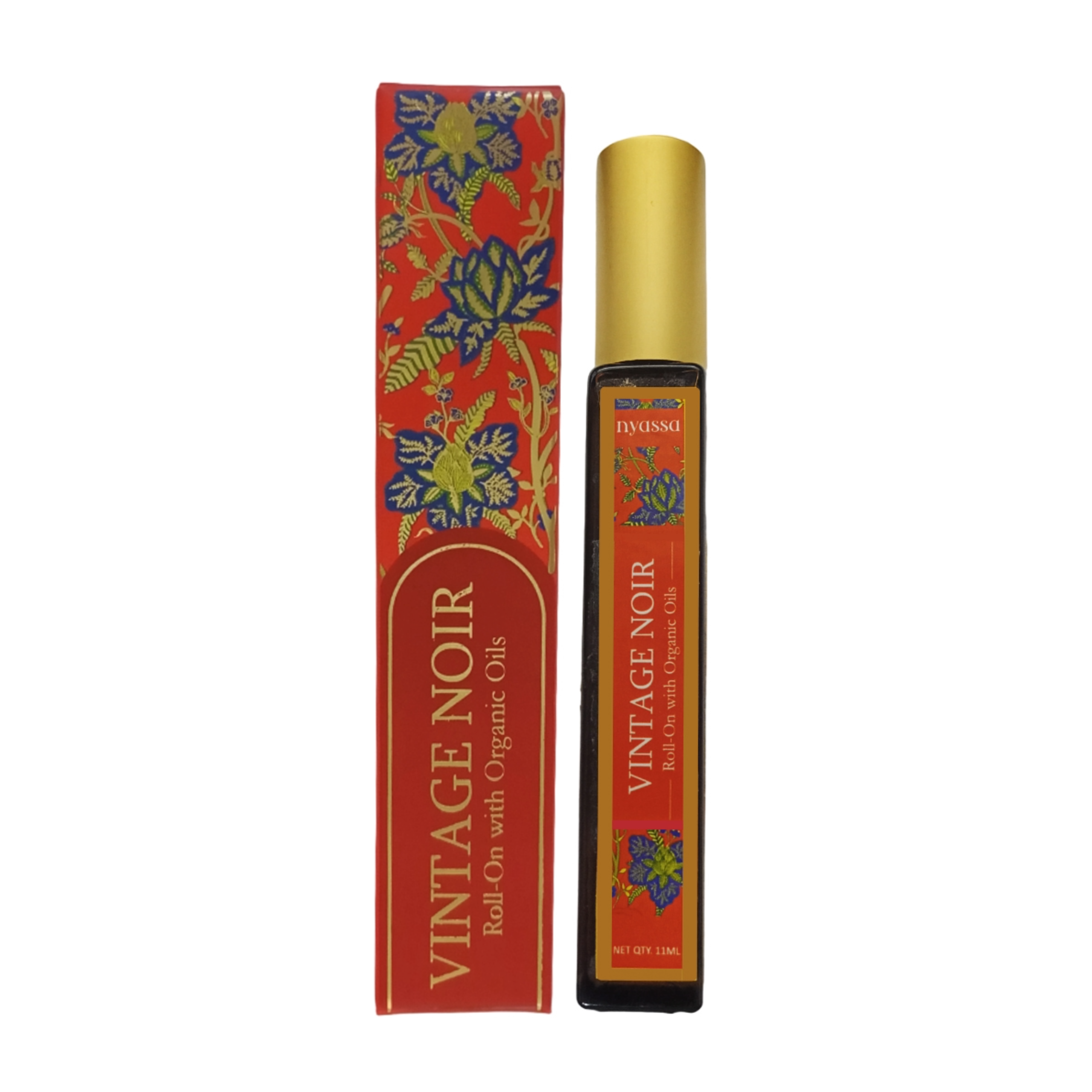 Nyassa Vintage Noir Roll On with Organic Oils | Organic Cold Pressed Jojoba Oil, Sweet Almond Oil, Fragrance Oil and Vitamin E | 11ml