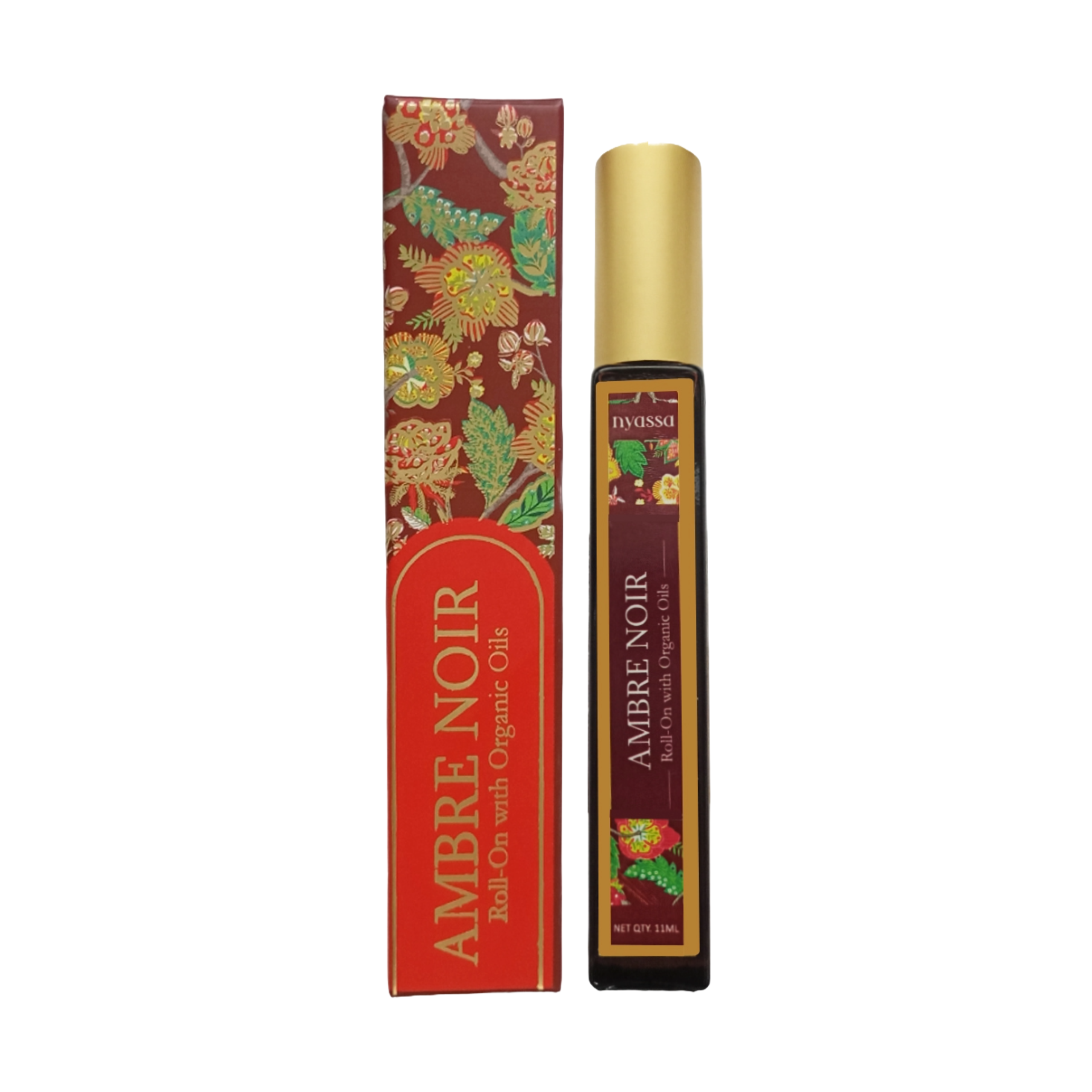 Ambre Noir Roll On with Organic Oils | Organic Cold Pressed Jojoba Oil, Sweet Almond Oil, Fragrance Oil and Vitamin E | 11ml