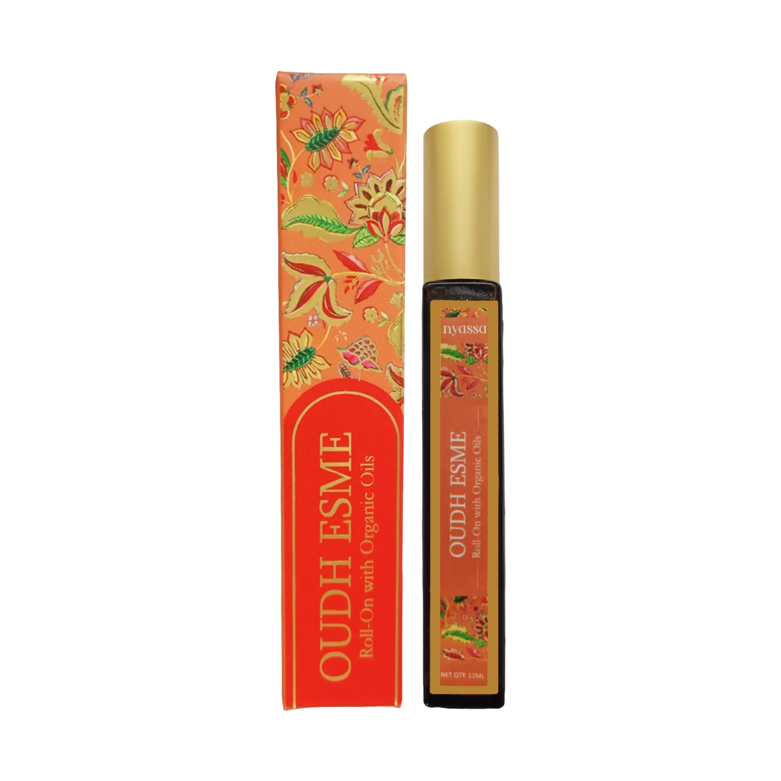 Oudh Esme Roll On with Organic Oils | Organic Cold Pressed Jojoba Oil, Sweet Almond Oil, Fragrance Oil and Vitamin E | 11ml