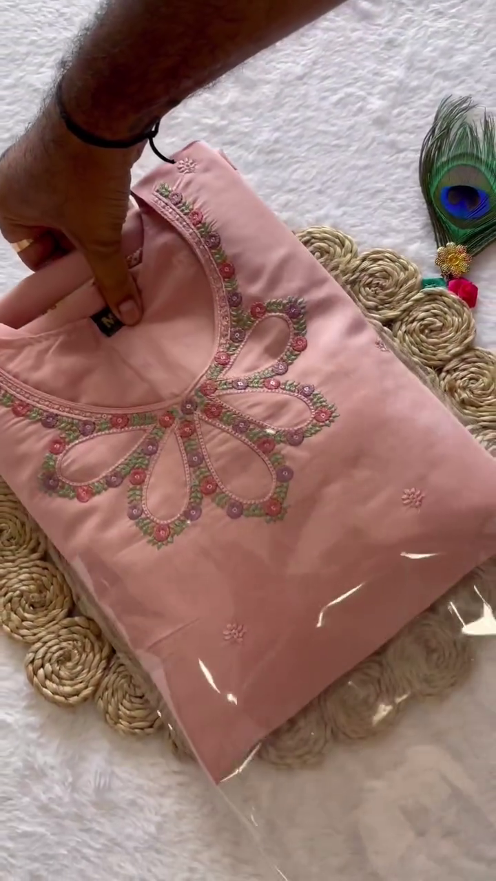 Graceful Baby Pink Embroidered Kurti Set with Coordinated Pants and Traditional Printed Dupatta – Soft and Elegant Ethnic Wear for Women