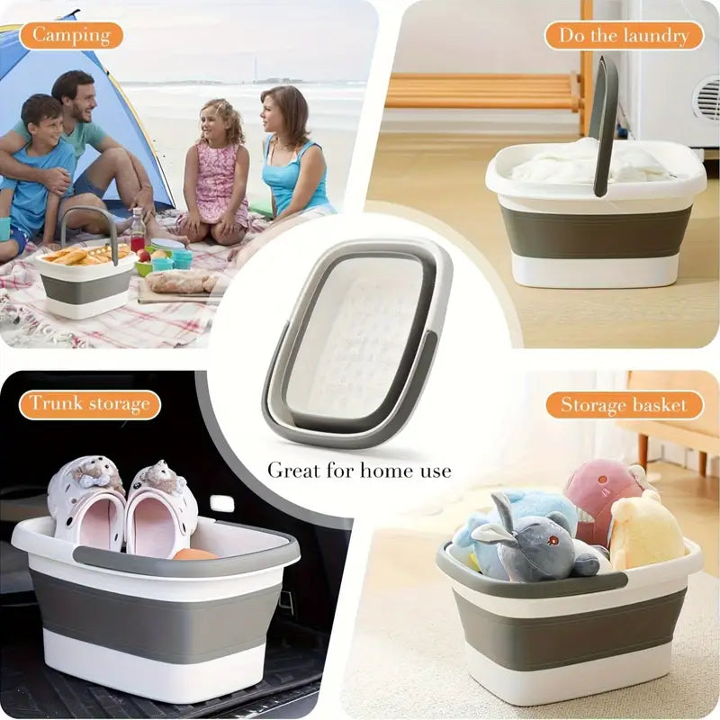 Foldable Collapsible Foot Bath Basin &amp; Laundry Basket