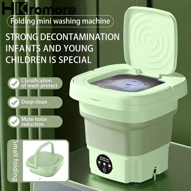 Portable Folding Washing Machine With Collapsible Bucket