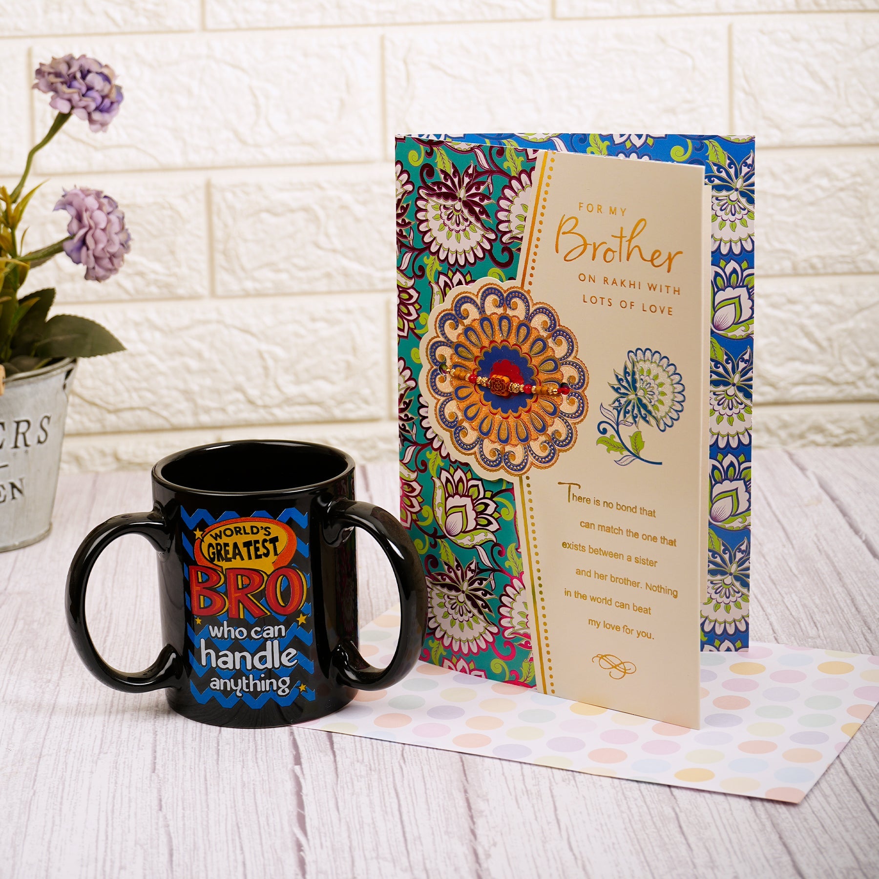 For My Brother Greeting Card  With Three Handle Mug