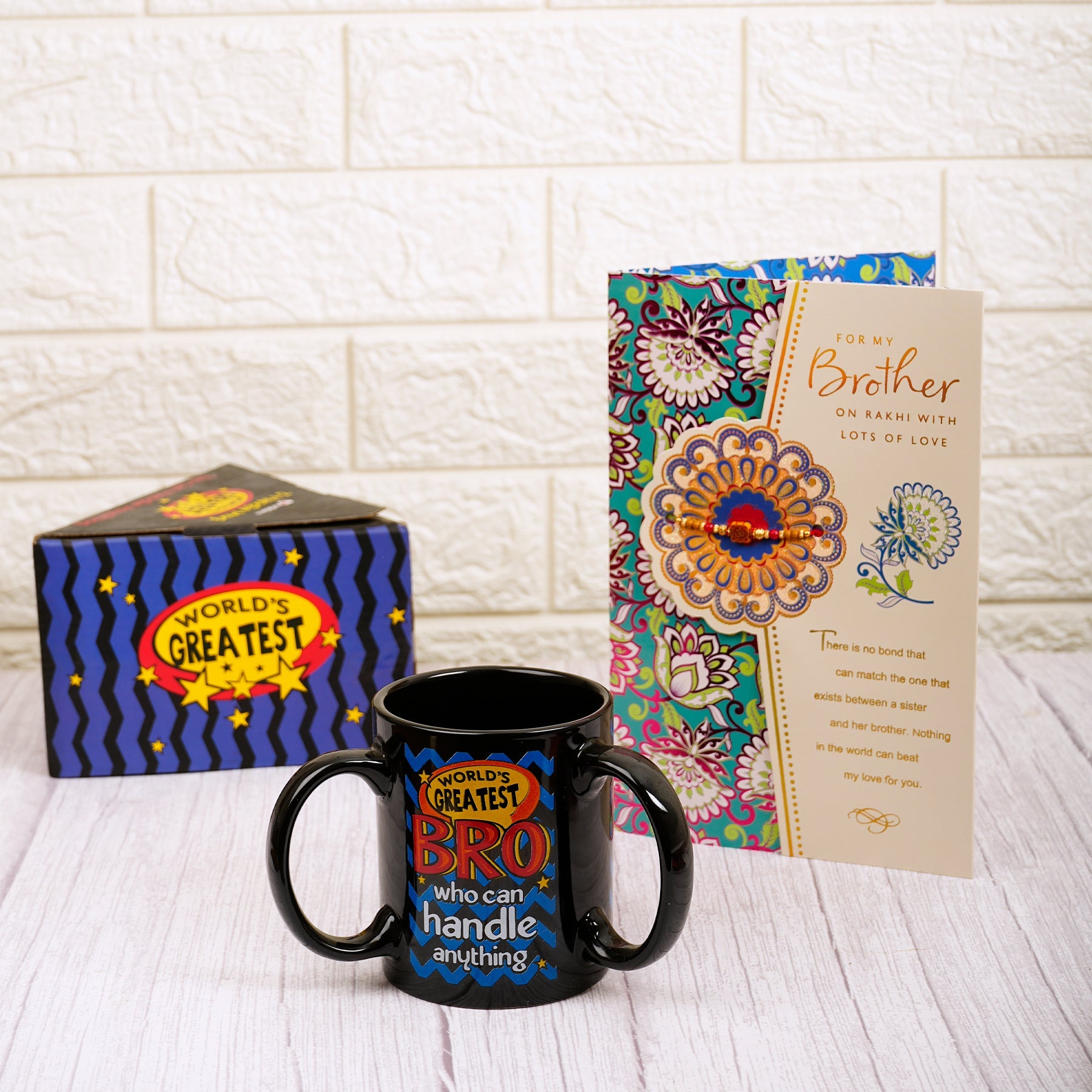For My Brother Greeting Card  With Three Handle Mug