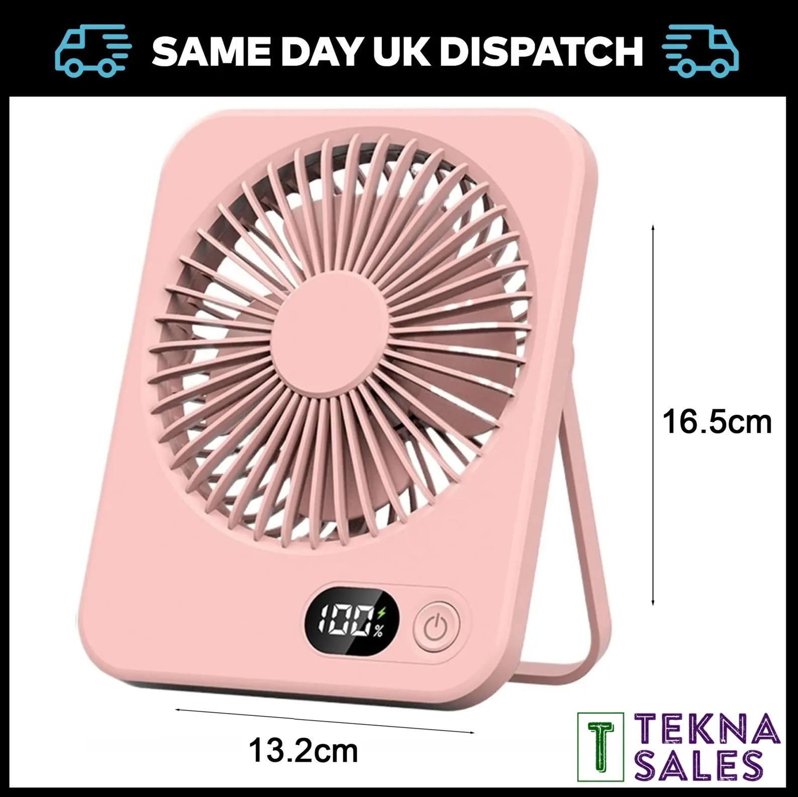 Mini USB Desk Fan Portable Small Quiet 5 Speed Table Cooling Fan Rechargeable
