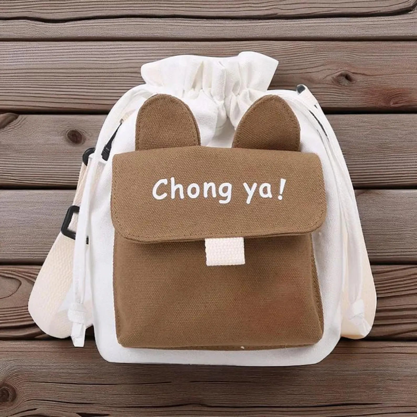 Fresh Canvas Cartoon Print Shoulder Bag – Cute & Multifunctional Crossbody for Women