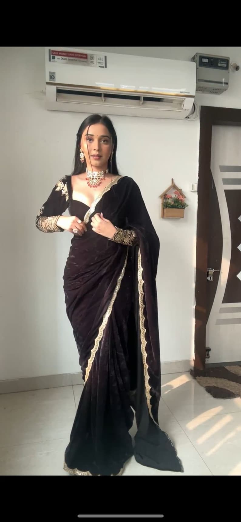 Designer Velvet Sequence Saree For Women, Wedding Wear Saree, Party Wear Saree Set, Bollywood Style Saree,traditional Indian Designer Saree