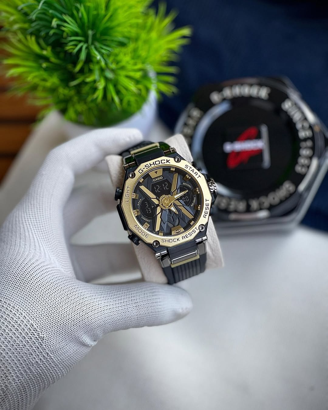 G - SHOCK X MODE (GOLD BLACK) WITH ORIGINAL METAL BOX