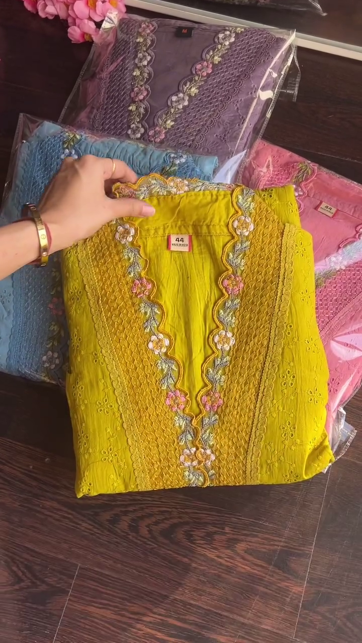 Elegant Embroidered Cotton & Chanderi Suit Collection – Featuring Mirror Work, Floral Thread Embellishments, and Printed Casual Sets in Vibrant Festive Colors – Perfect for Daily Wear, Semi-Formal Events, and Ethnic Celebrations