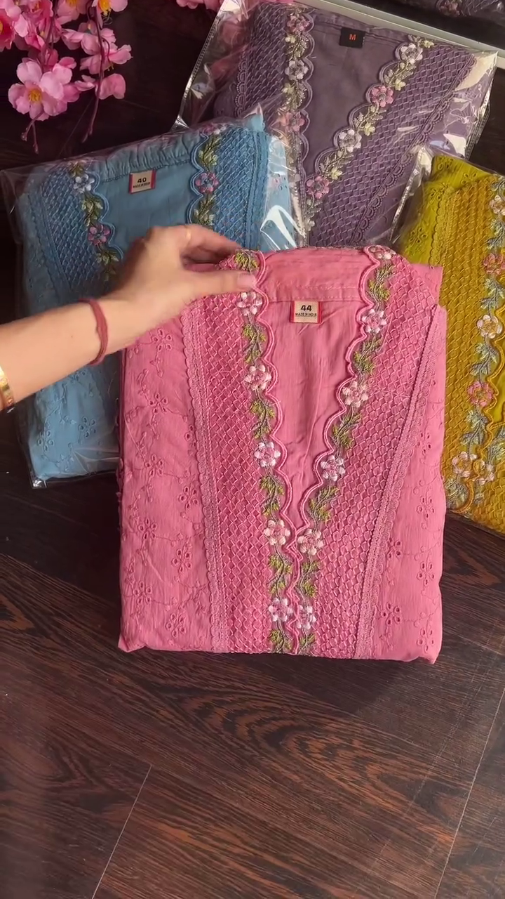 Elegant Embroidered Cotton & Chanderi Suit Collection – Featuring Mirror Work, Floral Thread Embellishments, and Printed Casual Sets in Vibrant Festive Colors – Perfect for Daily Wear, Semi-Formal Events, and Ethnic Celebrations