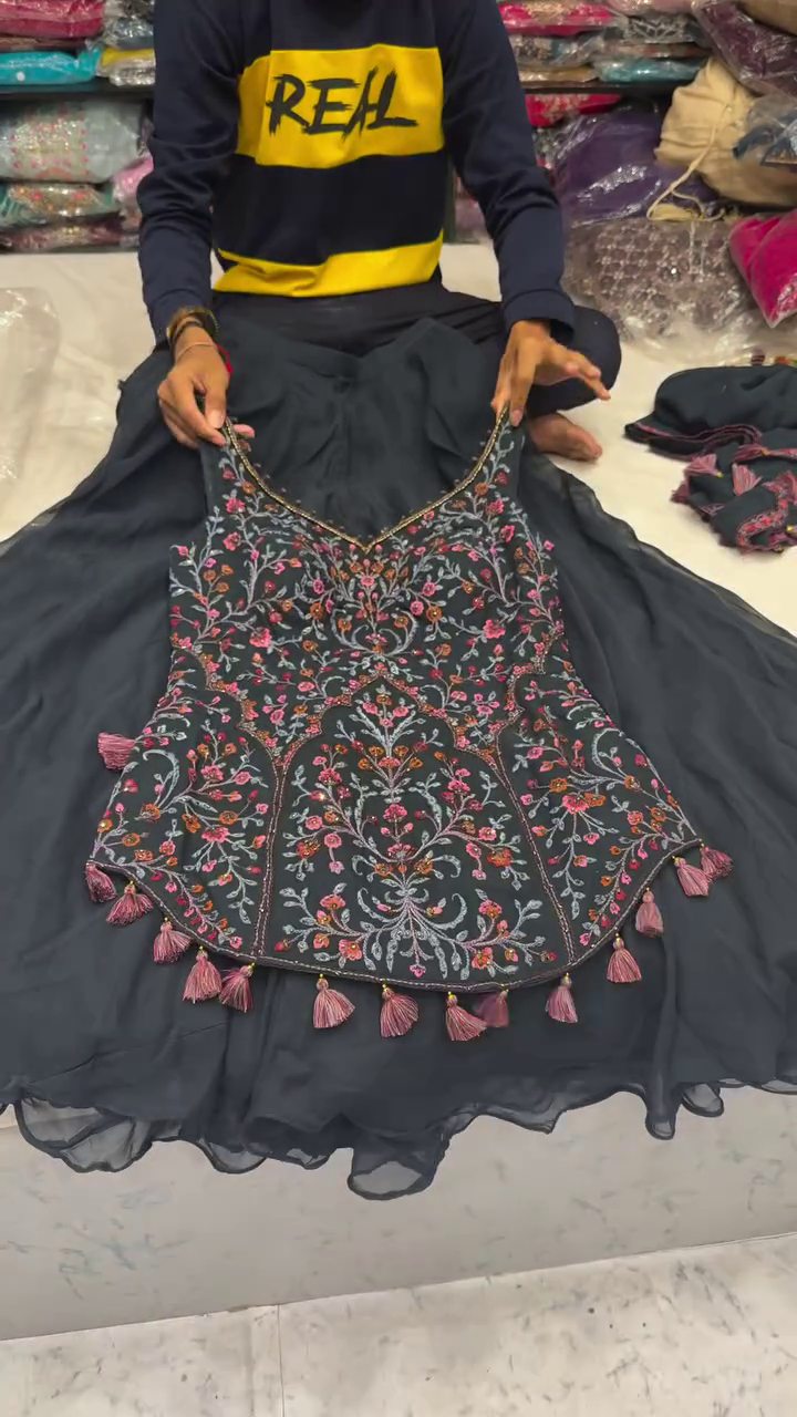 Elegant Ethnic Wear Collection – Embroidered & Sequined Suits and Gowns in Vibrant Festive Colors