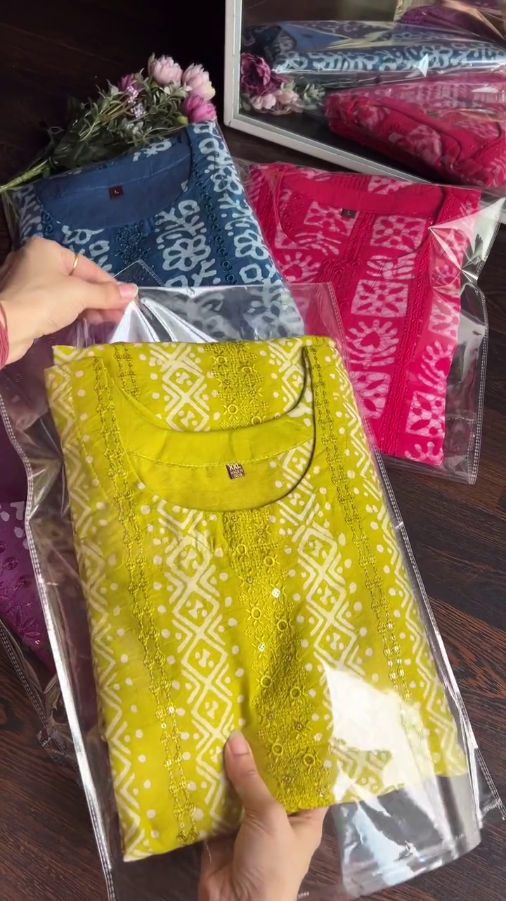 Premium Cotton Embroidered Kurti Sets for Women – Soft, Breathable Fabric