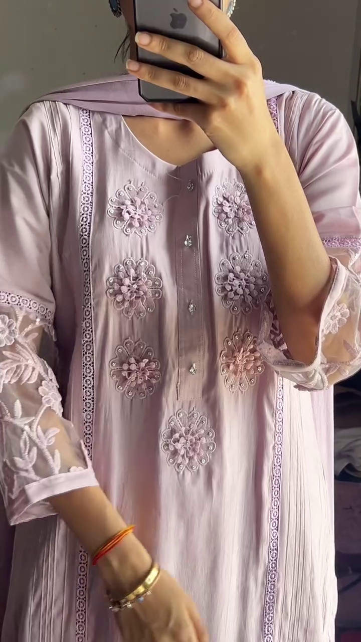 Embroidered Cotton & Georgette Kurti Sets for Women with Dupatta – Stylish, Comfortable & Perfect for Daily or Festive Wear in Multiple Colors