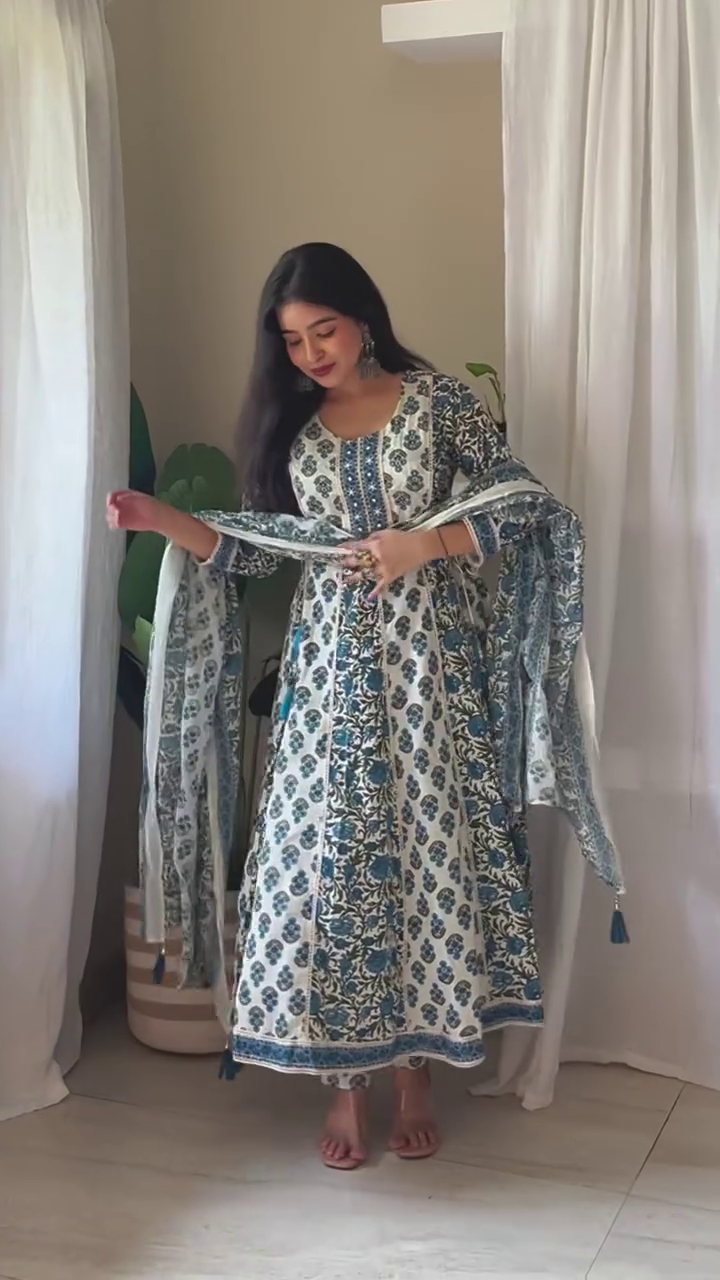 Multi-Print Cotton Anarkali Kurta Set Combo Rich Traditional Motifs and Floral Patterns in Deep Plum and Serene Palettes, Paired with Coordinated Dupattas and Comfortable Bottoms – A Perfect Ethnic Charm, Everyday Comfort, and Effortless Style