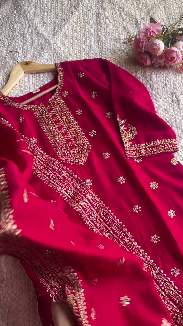 Elegant Embroidered Kurti Sets for Women – Cotton & Georgette Styles with Dupatta in Festive & Casual Colors