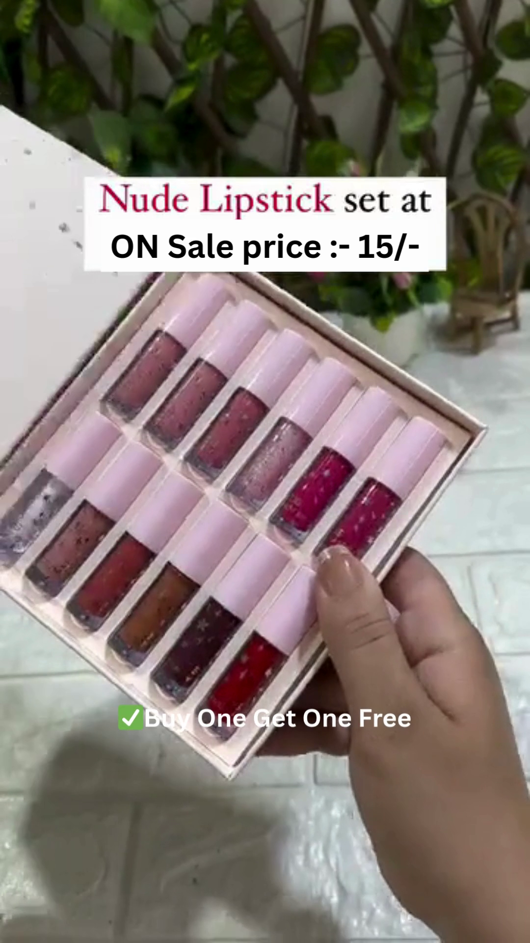 12-Shade Nude Liquid Lipstick Set with Matte and Glossy Finish in Compact Pink Tube Packaging – Long-Lasting, Lightweight, and Perfect for Everyday Glam – Buy One Get One Free Offer